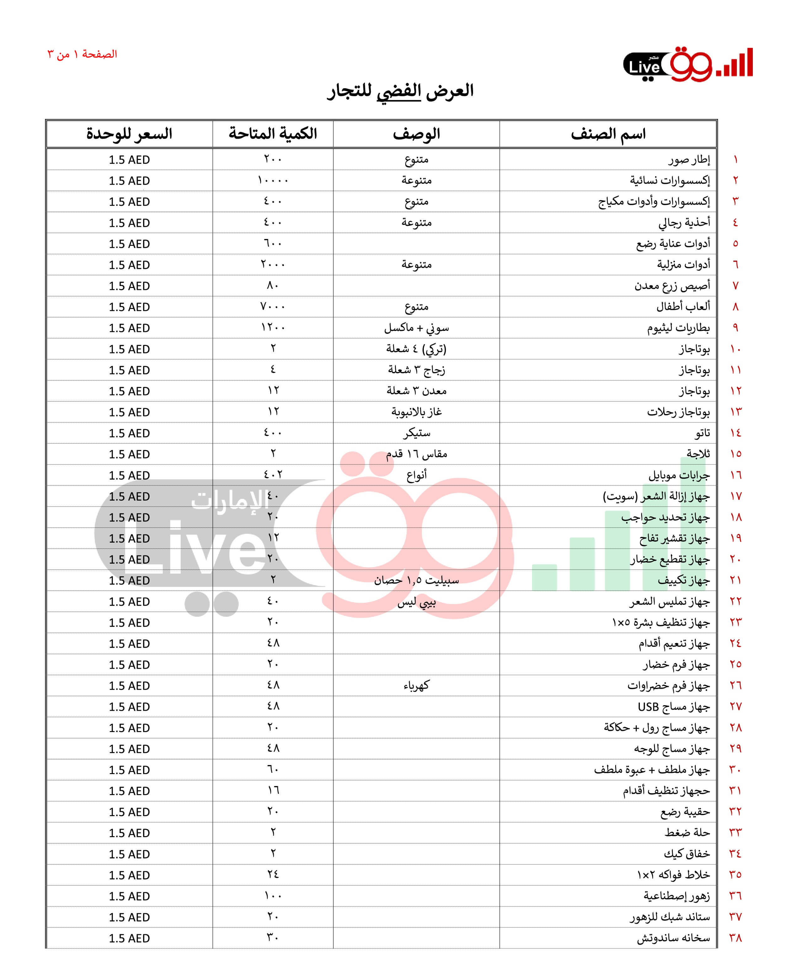 عروض الامارات من السوق لايف العرض الفضي للتجار 100 الف قطعة متنوع